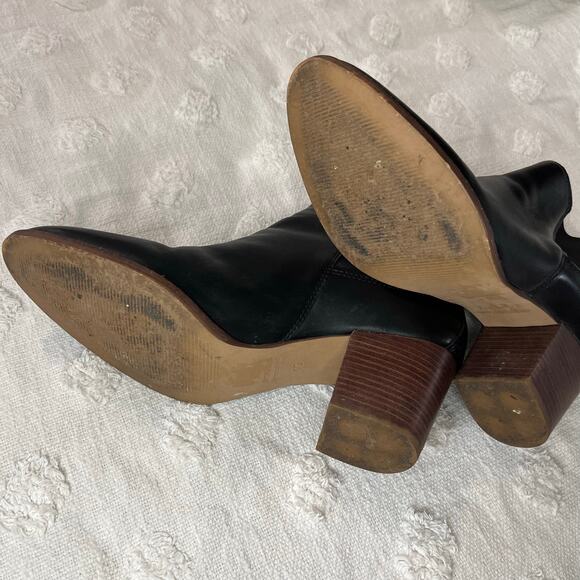 Madewell The Regan Boot Black Leather Size 10 Chelsea Heel Pull On Minimal - Picture 5 of 8